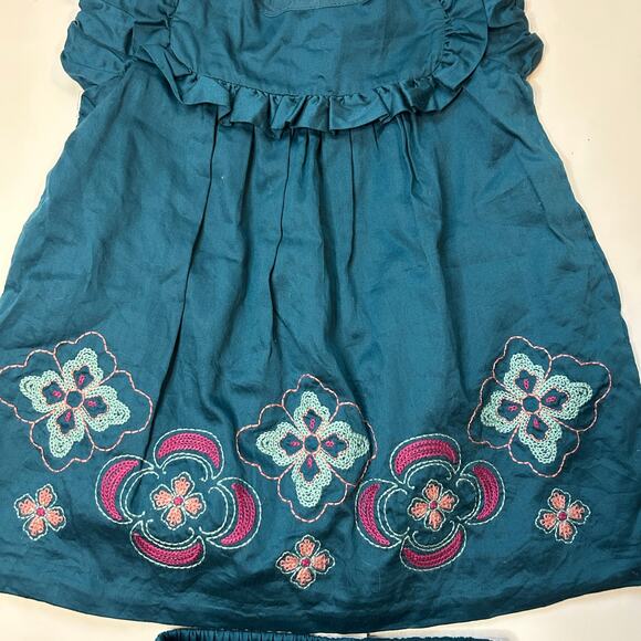 Tea Collection Satin Embroidered Dress & Bloomers 12-18M - Picture 2 of 6